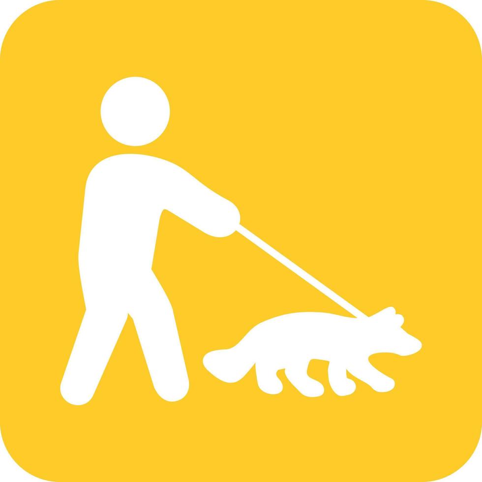 Walking dog Glyph Round Background Icon vector