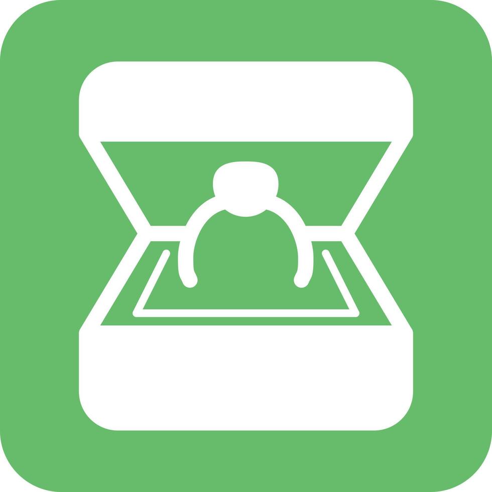 Ring in a box Glyph Round Background Icon vector