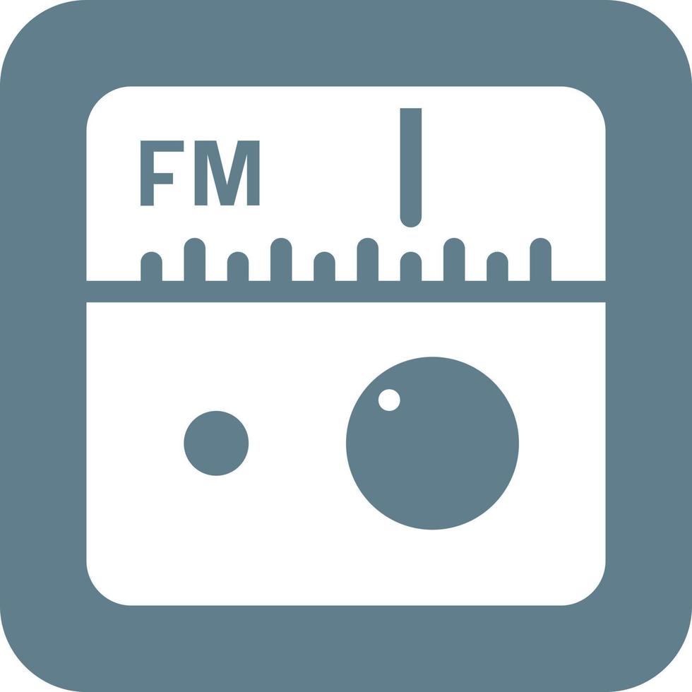 icono de fondo redondo de glifo de radio fm vector