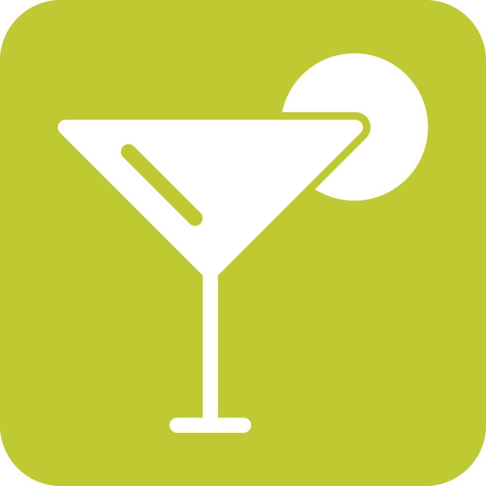 Cocktail glass Glyph Round Background Icon vector