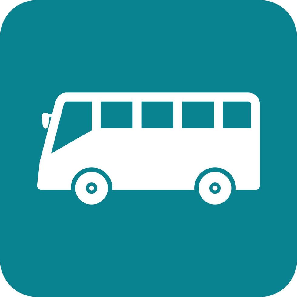 Bus Glyph Round Background Icon vector