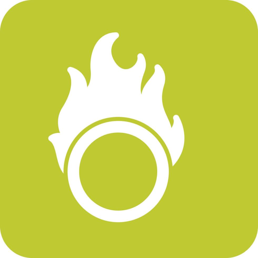 Fire Hoop Glyph Round Background Icon vector
