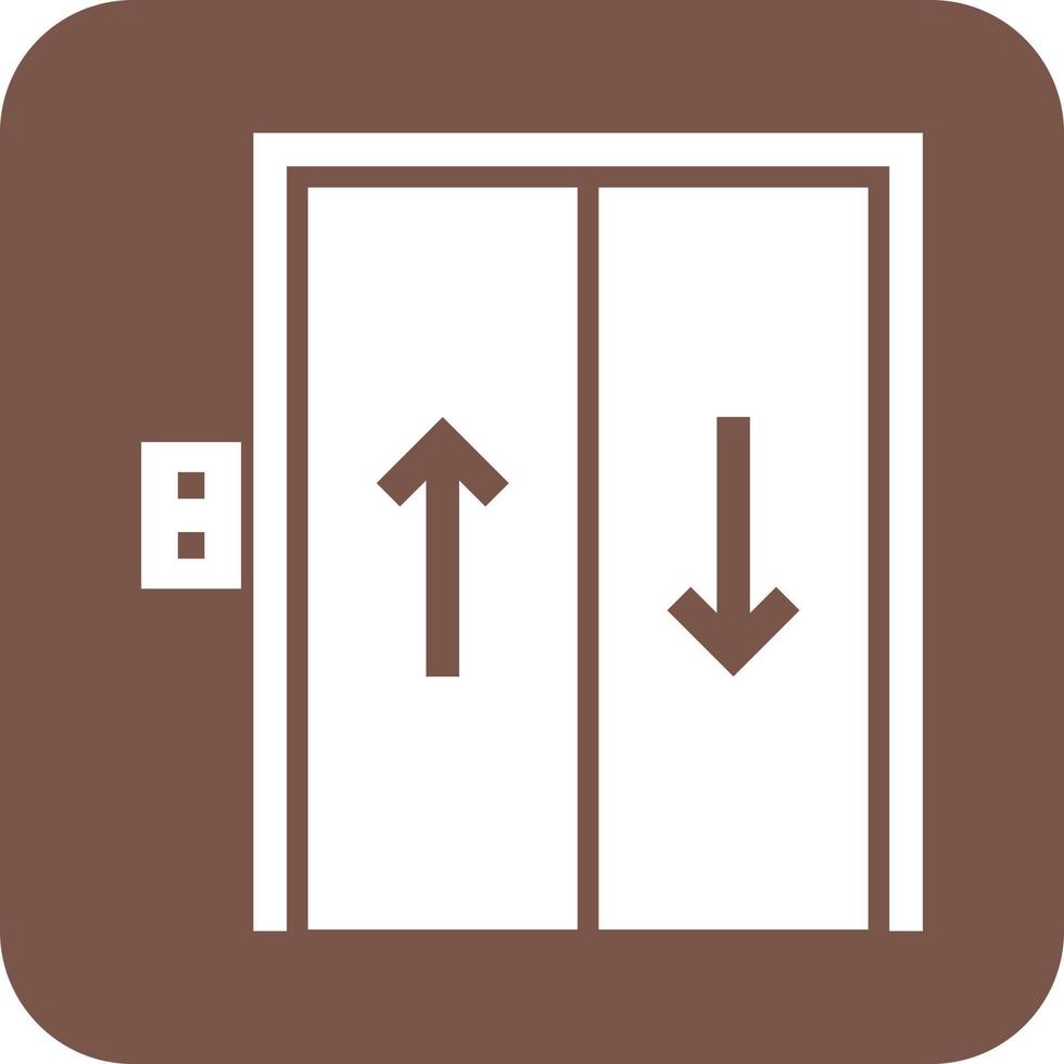 Elevator Glyph Round Background Icon vector
