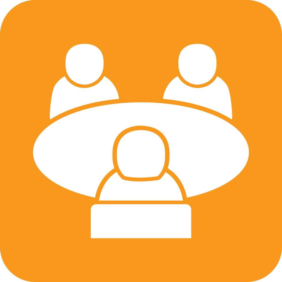 Panel Interview Glyph Round Background Icon vector