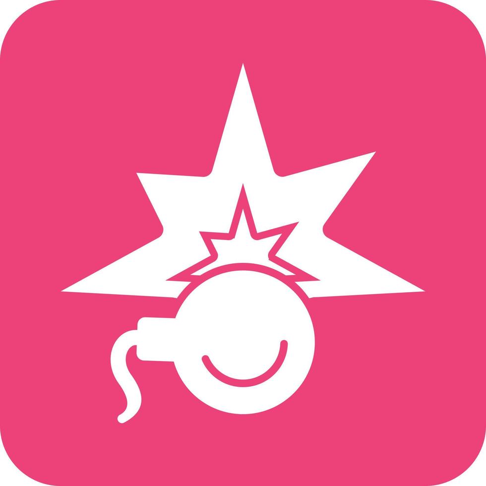 Bomb Blast Glyph Round Background Icon vector