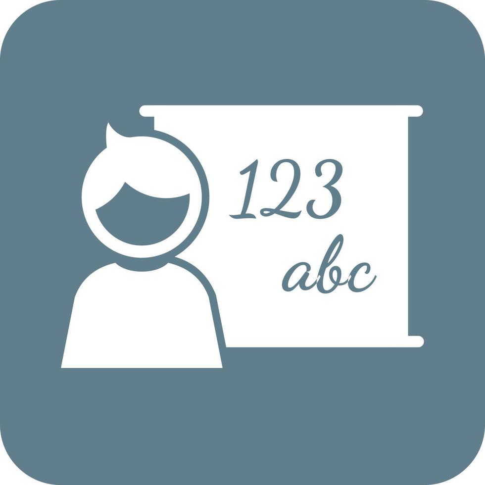 In Class Glyph Round Background Icon vector