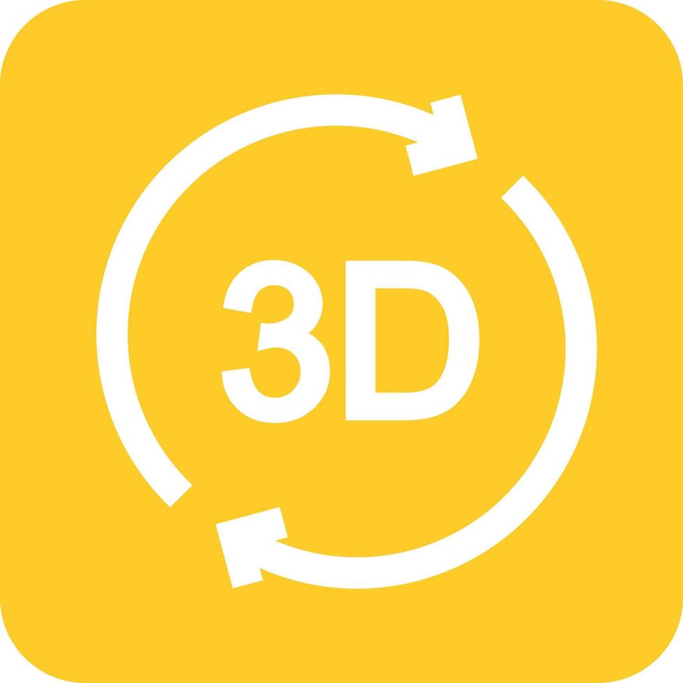 3D Rotation Glyph Round Background Icon vector