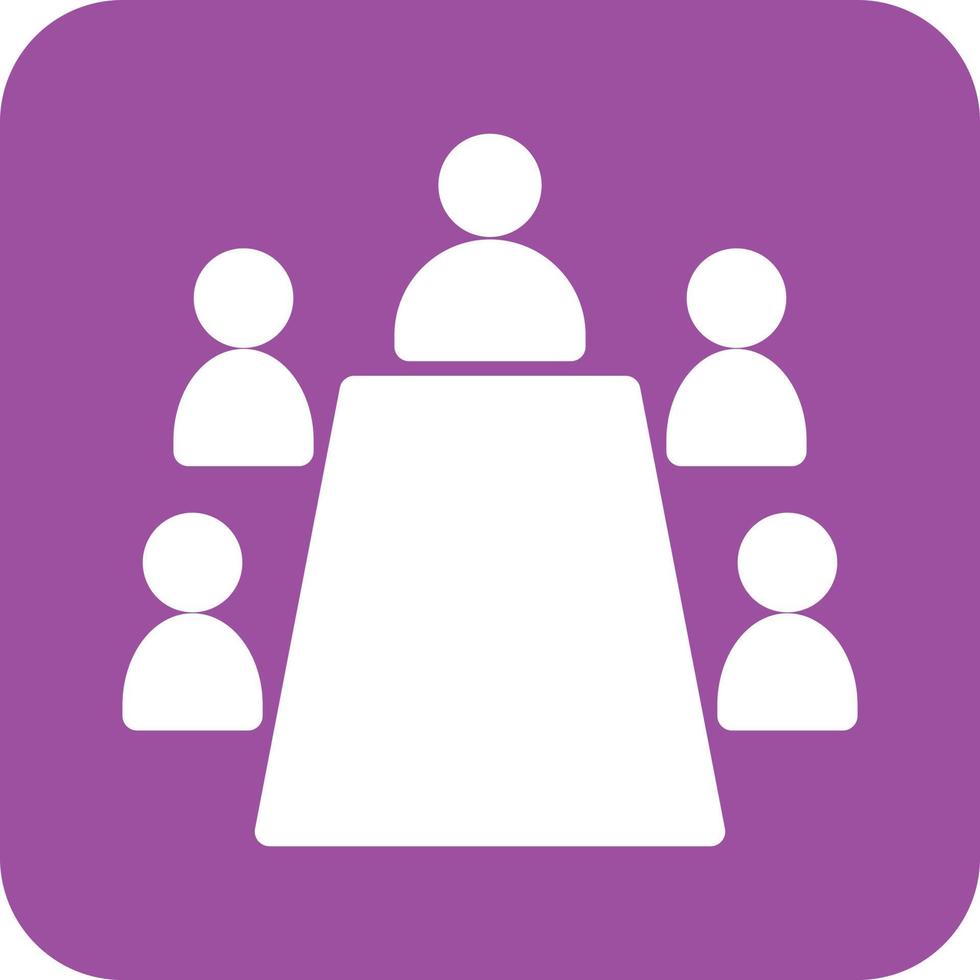 Conference Glyph Round Background Icon vector