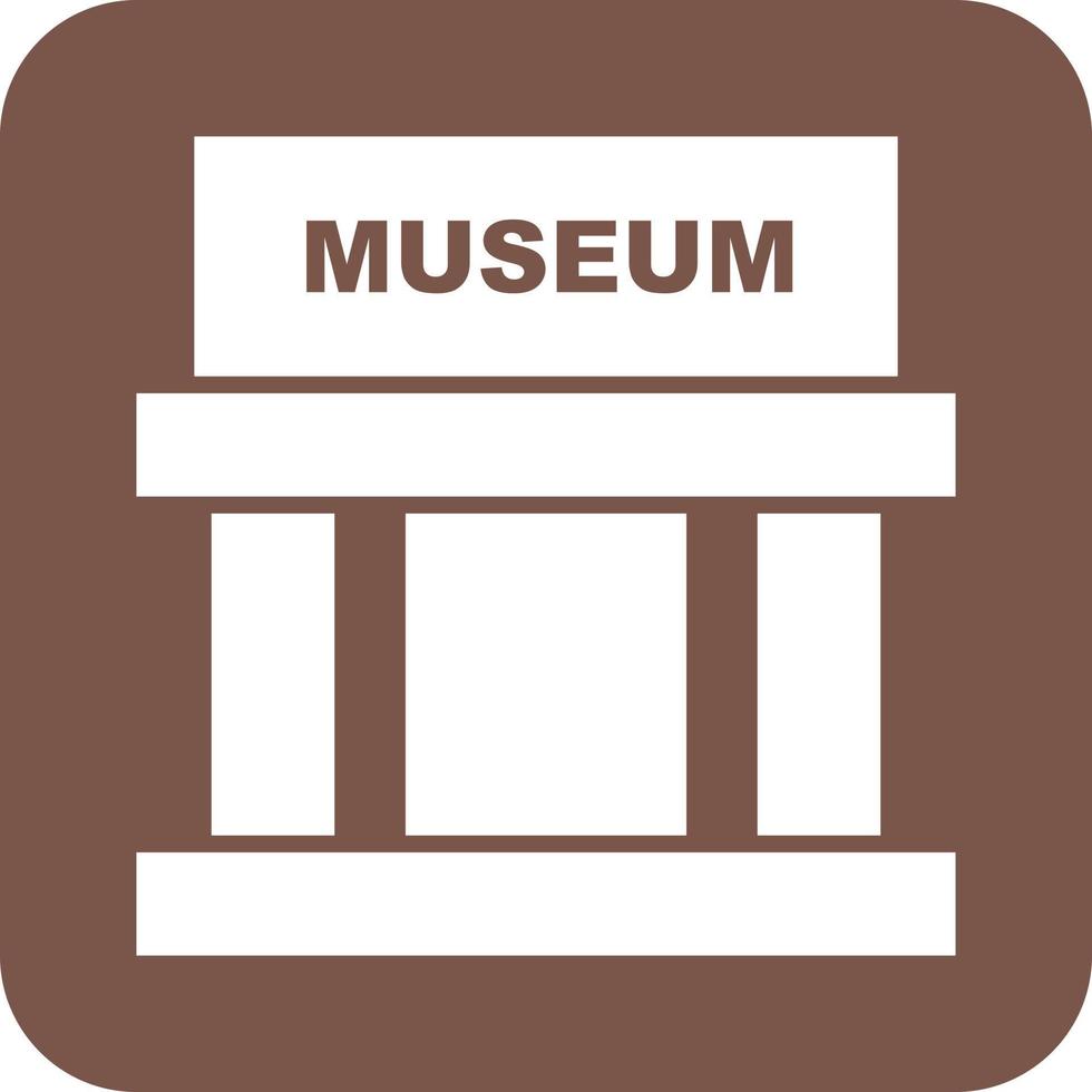 Museum Building II Glyph Round Background Icon vector