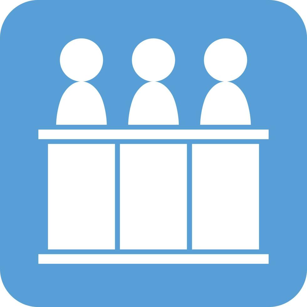 Panel of judges Glyph Round Background Icon vector