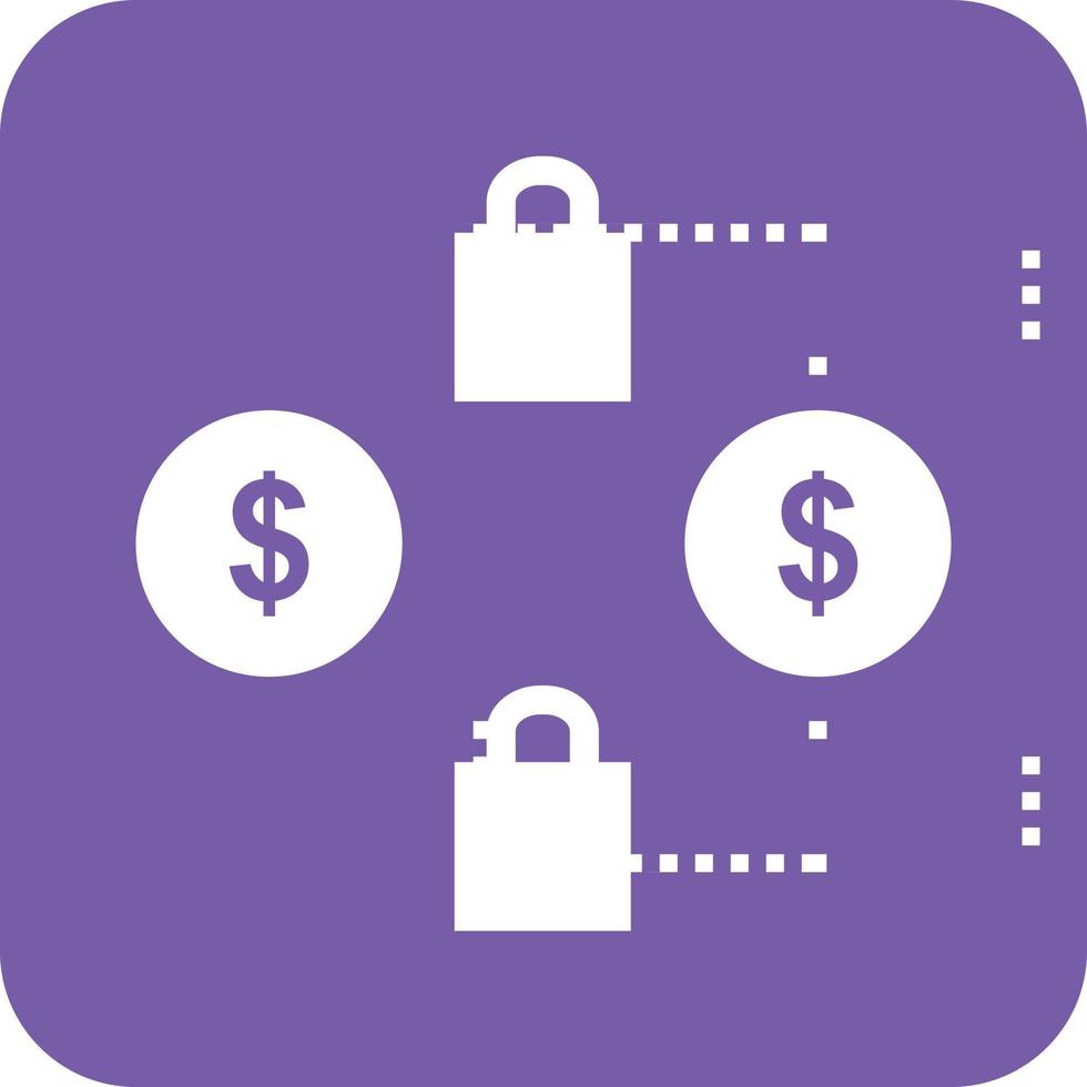 Secure Transactions Glyph Round Background Icon vector