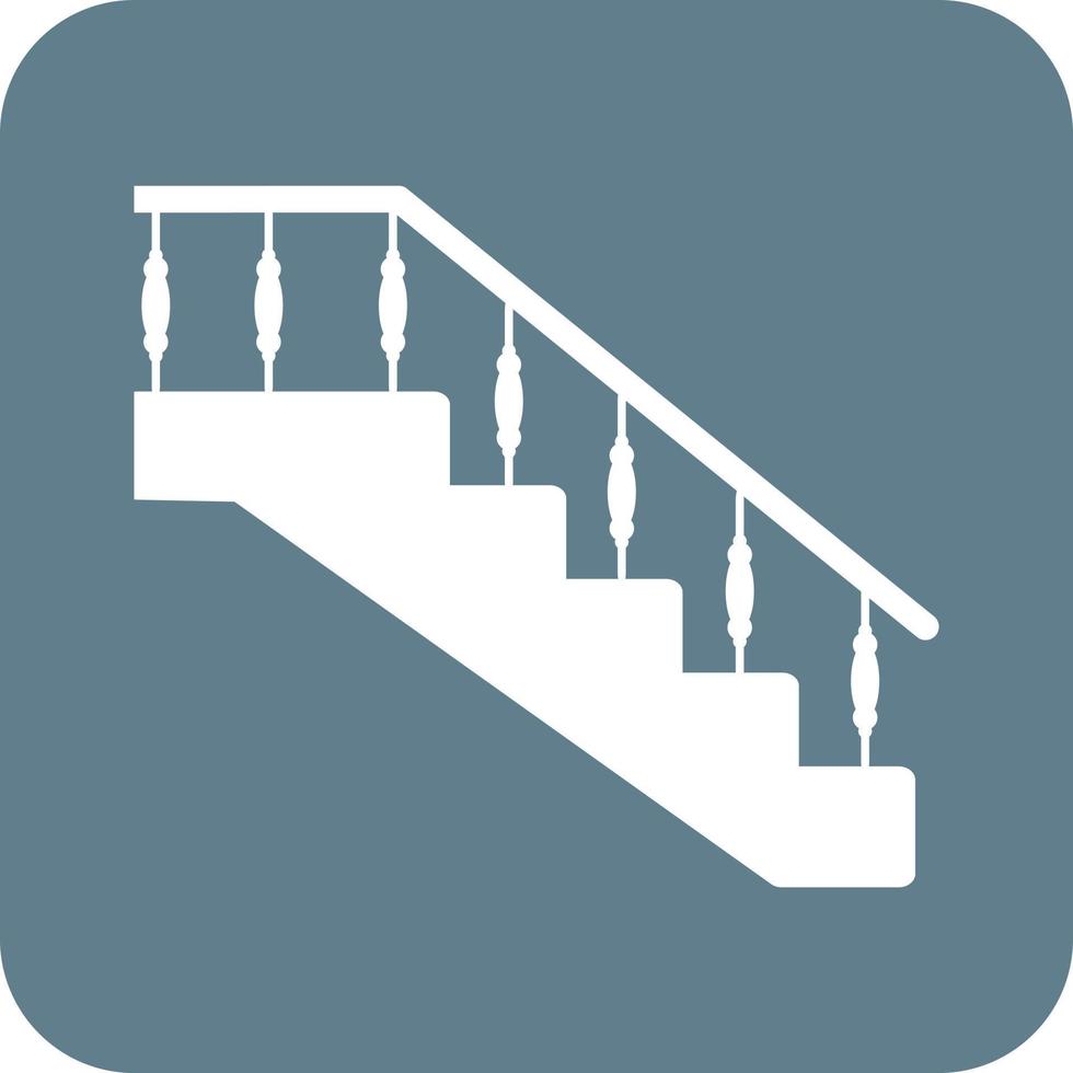 Staircase Glyph Round Background Icon vector