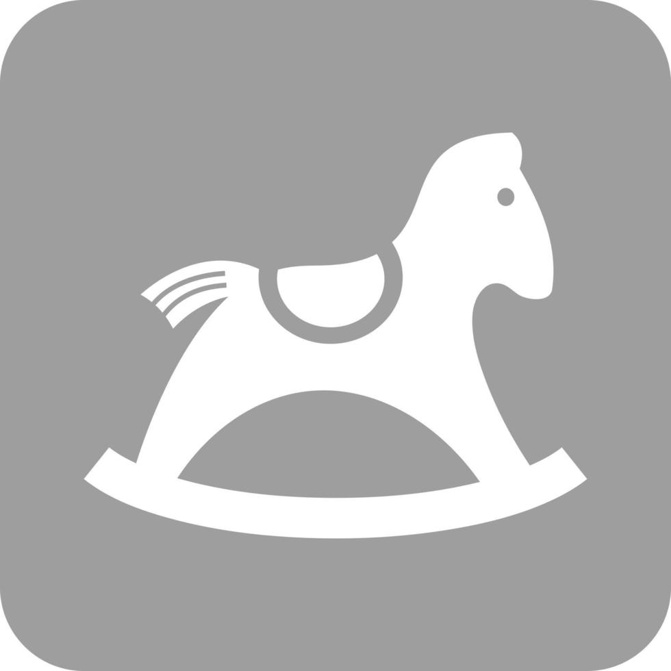 Rocking Horse Glyph Round Background Icon vector