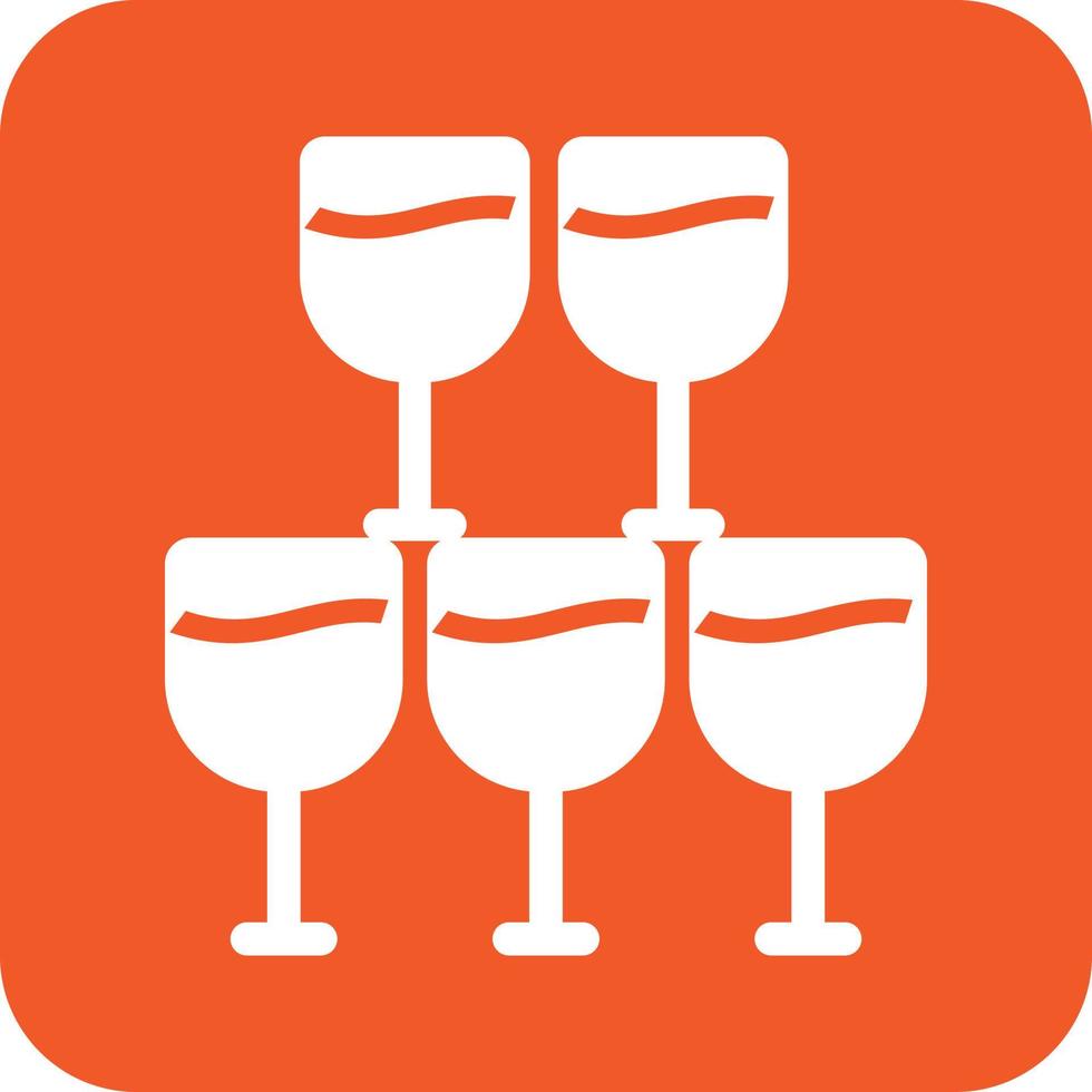 Goblets Glyph Round Background Icon vector