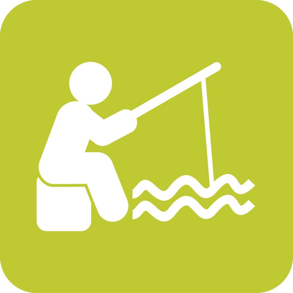 Fishing Glyph Round Background Icon vector