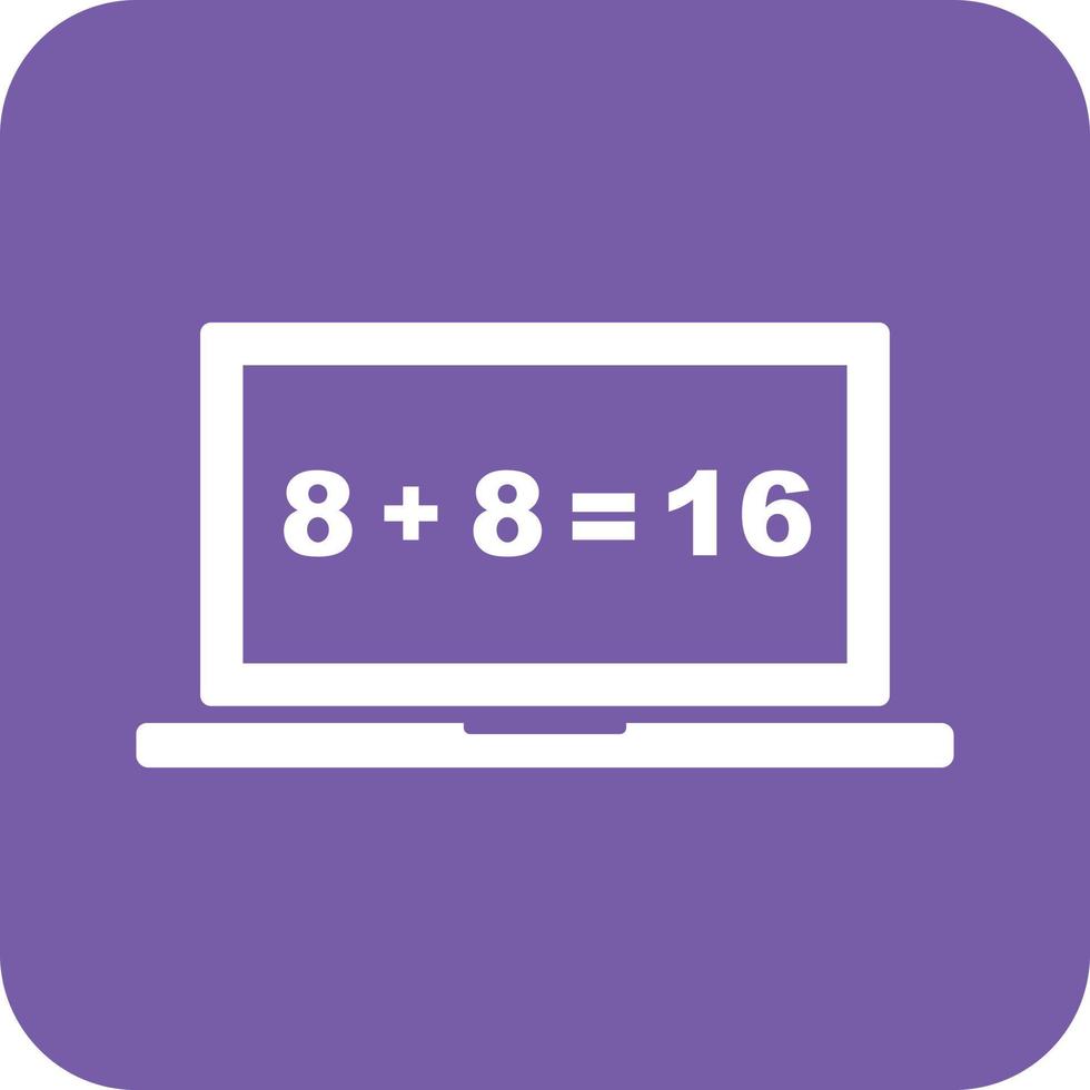 Online Calculation Glyph Round Background Icon vector