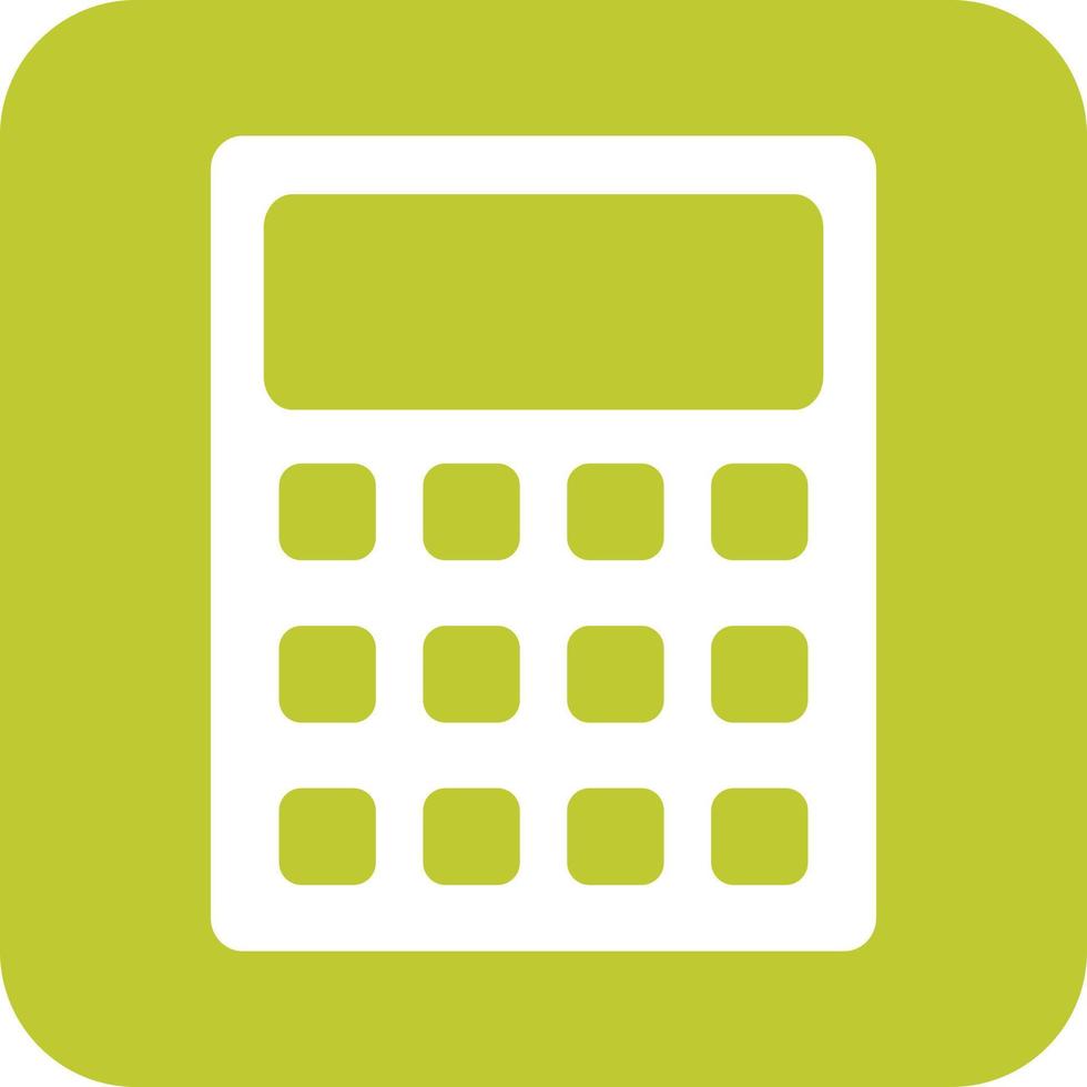 Calculator Glyph Round Background Icon vector