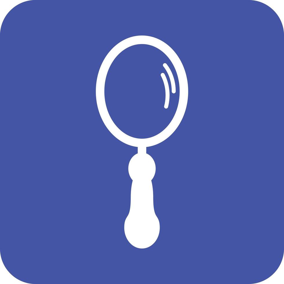 Hand Mirror Glyph Round Background Icon vector