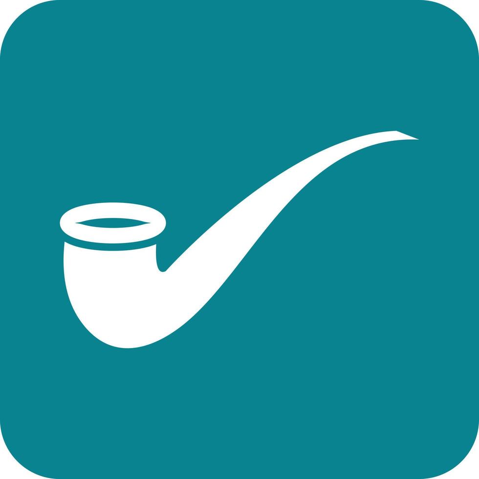 Smoking Pipe Glyph Round Background Icon vector