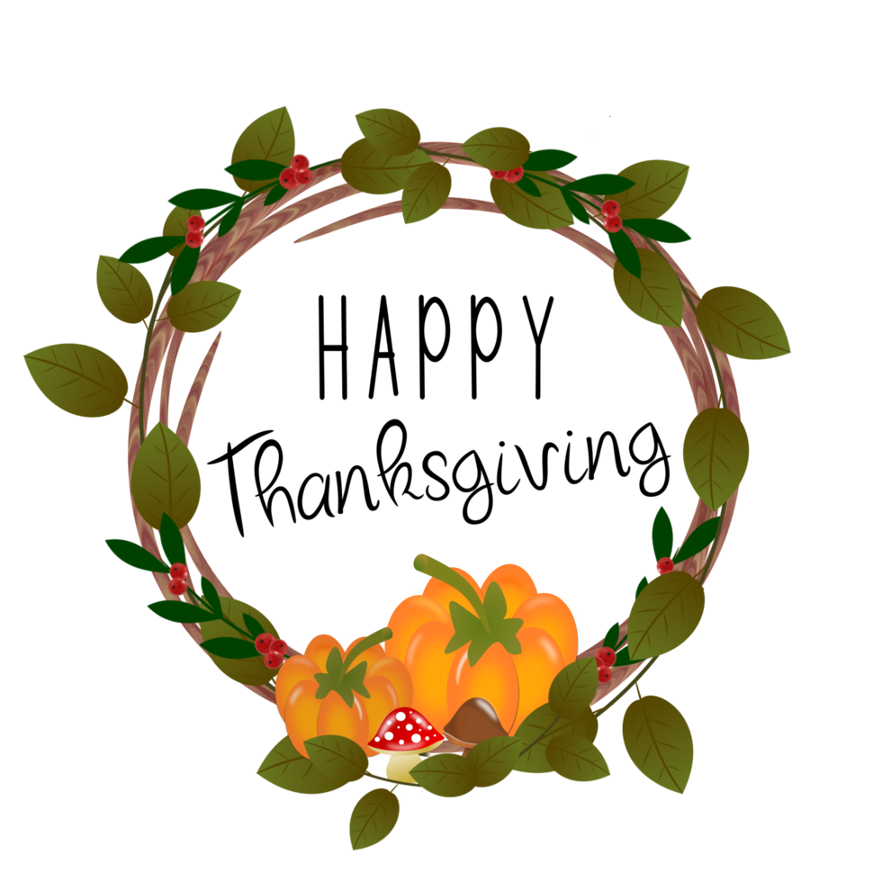 Thanksgiving pumpkin wreath png