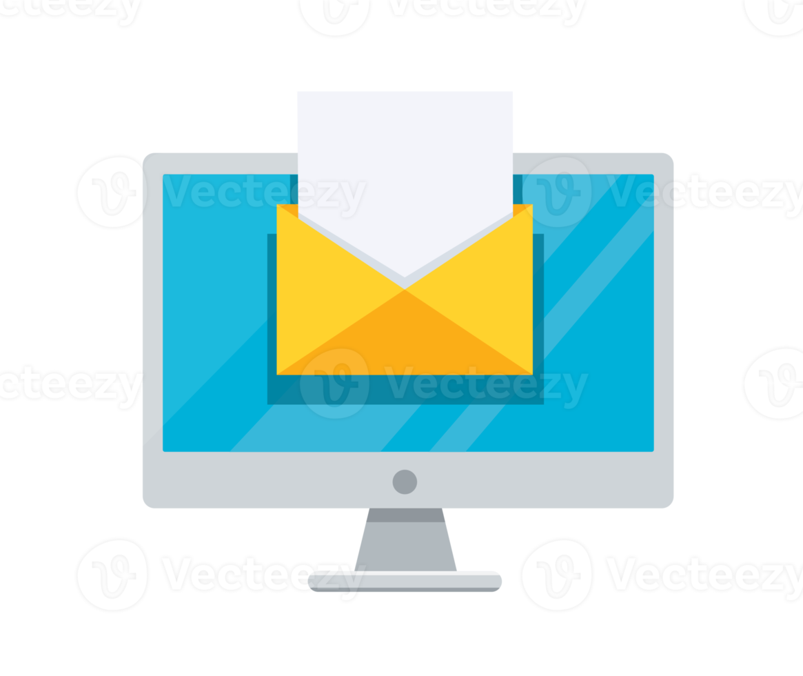 laptop computer with email notification png