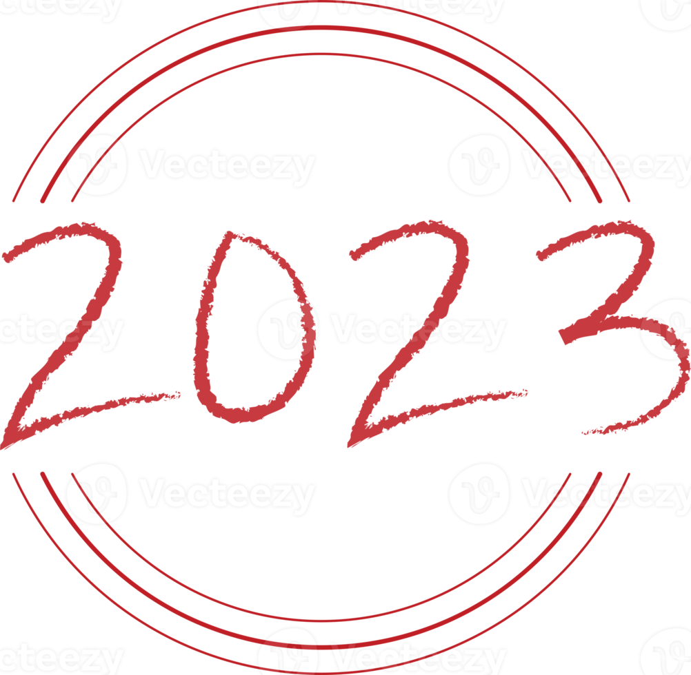 2023 Happy New Year Numeric. Grunge Brushstroke Text with Arch png