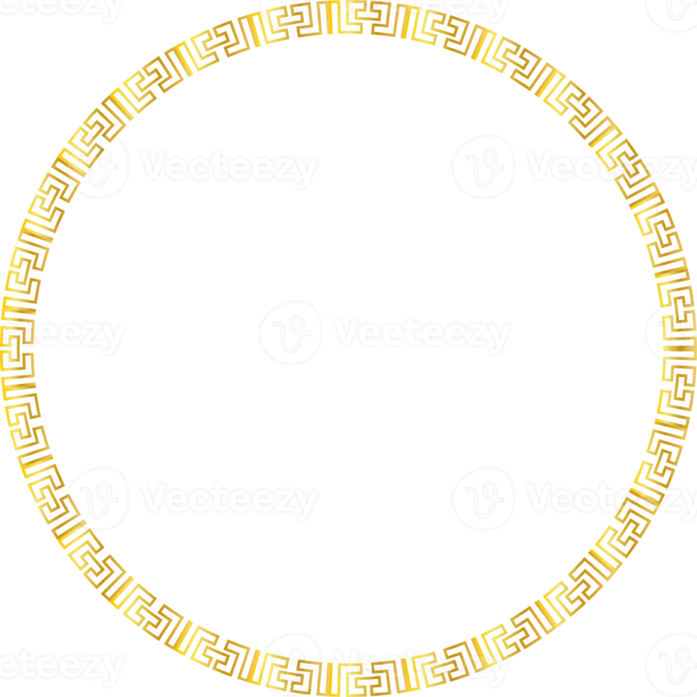 cadre d'ornement chinois cercle traditionnel dégradé or png