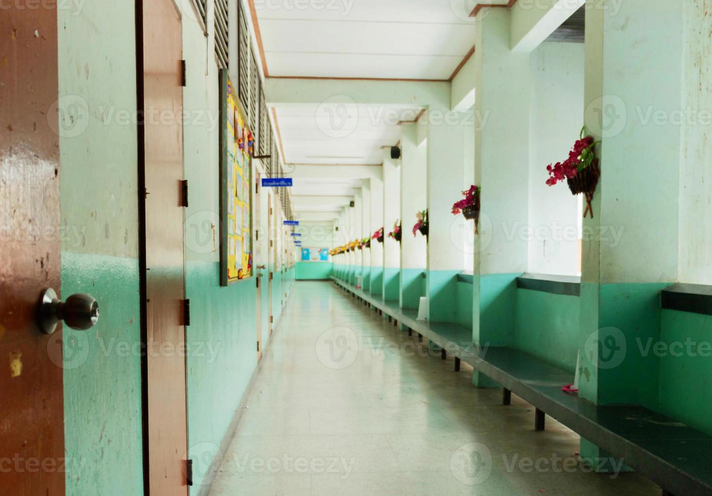 old school corridor in elemantary school i photo