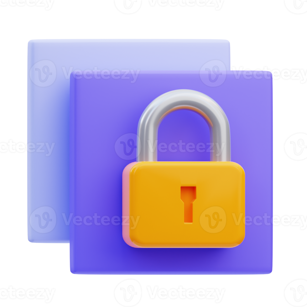 3d stratificato informatica sicurezza icona illustrazione interpretazione png