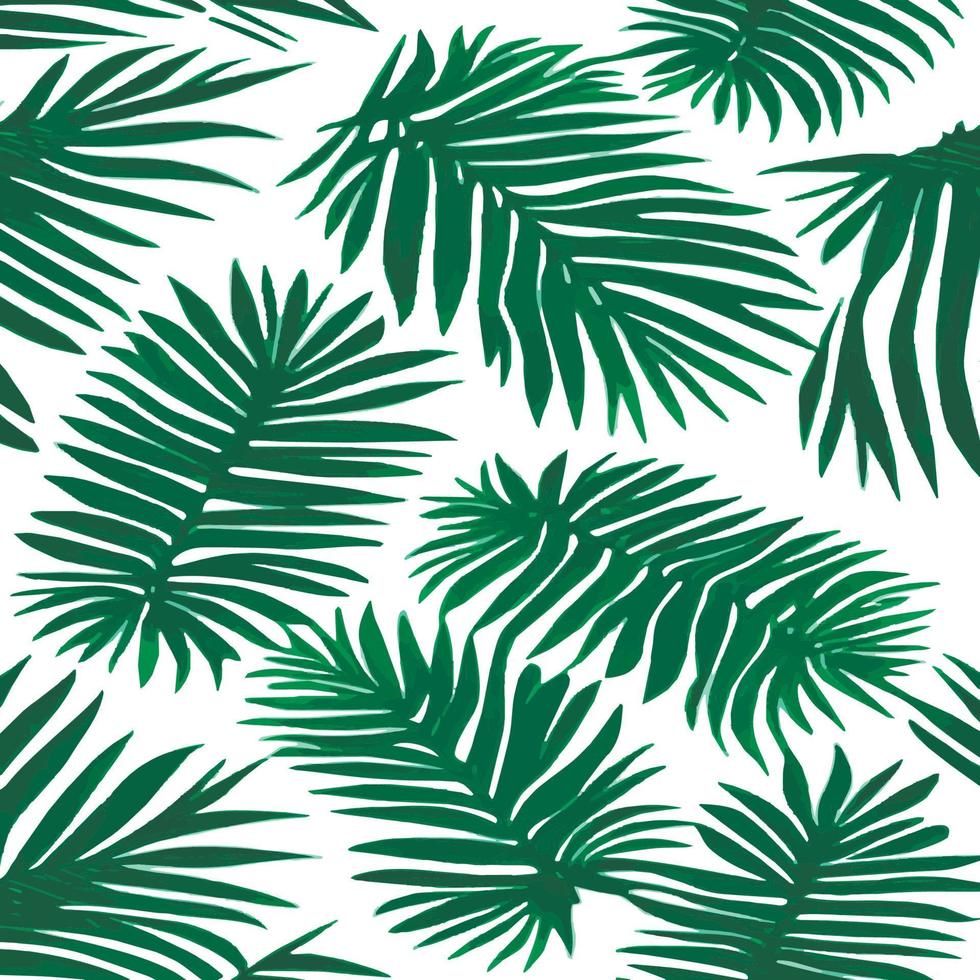 Jungle vector illustration with tropical leaves patern. Trendy summer  print. Exotic seamless pattern. turquoise and green tropical leaves. Exotic  jungle wallpaper. 13394854 Vector Art at Vecteezy