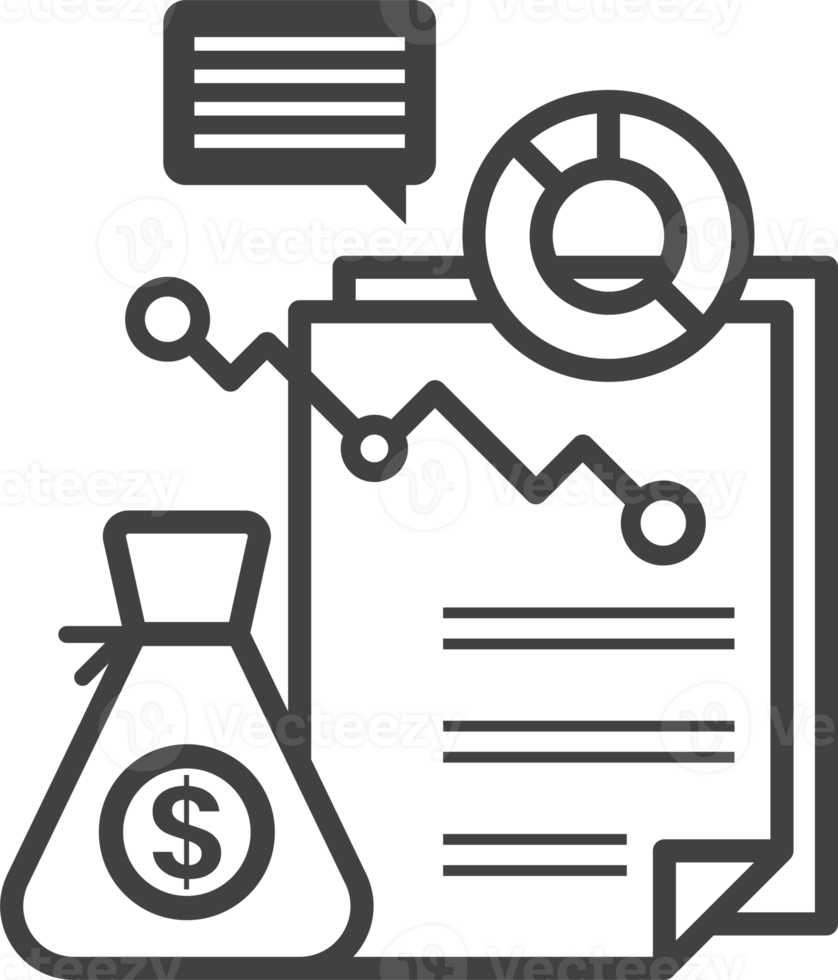 Reports and statistics illustration in minimal style png