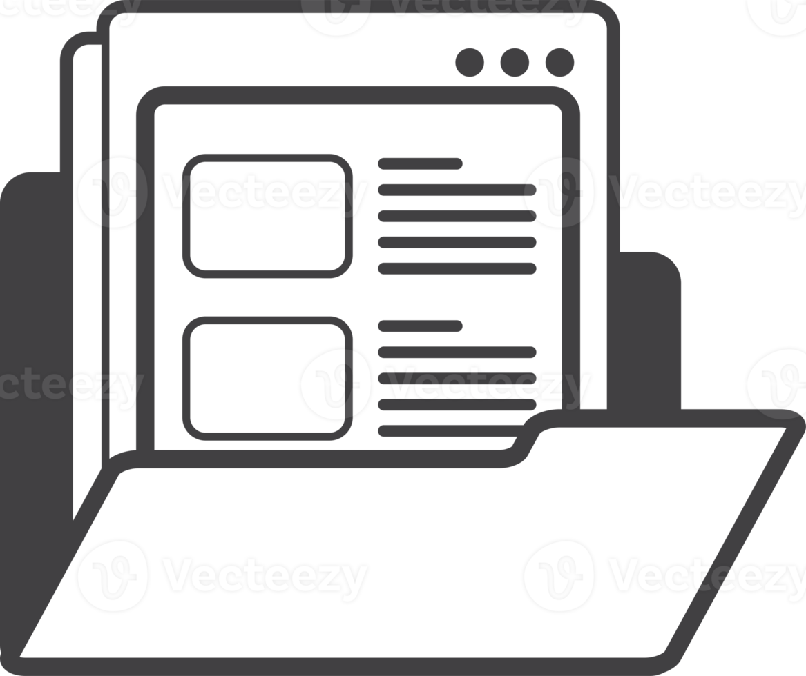 dokument och mappar illustration i minimal stil png