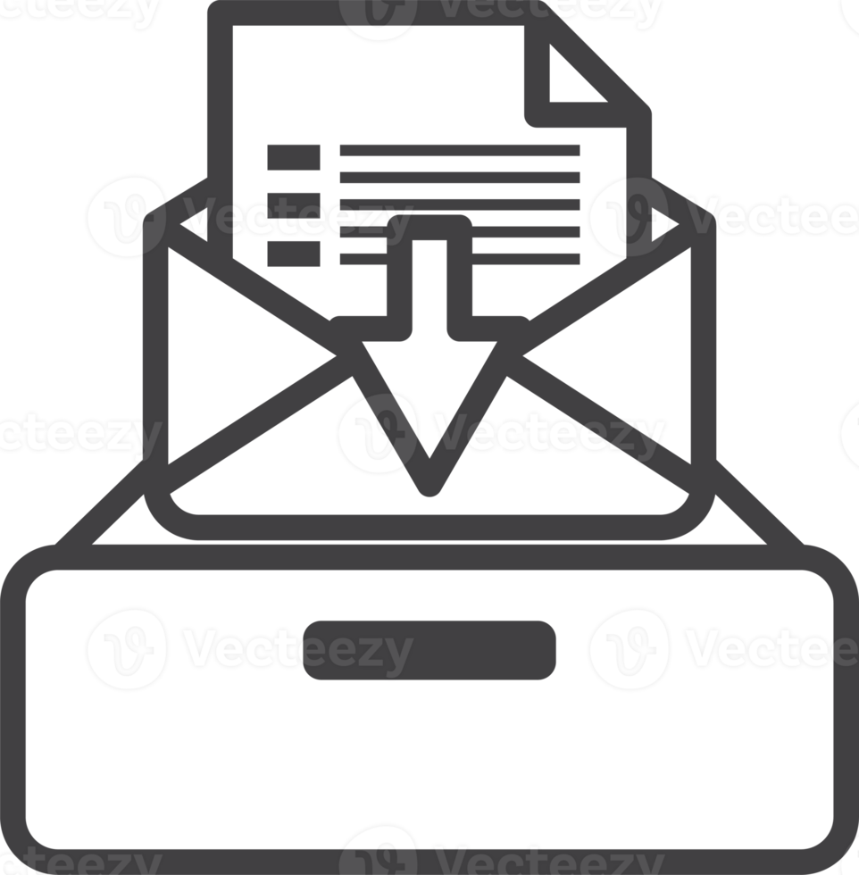 Documents and drawers illustration in minimal style png