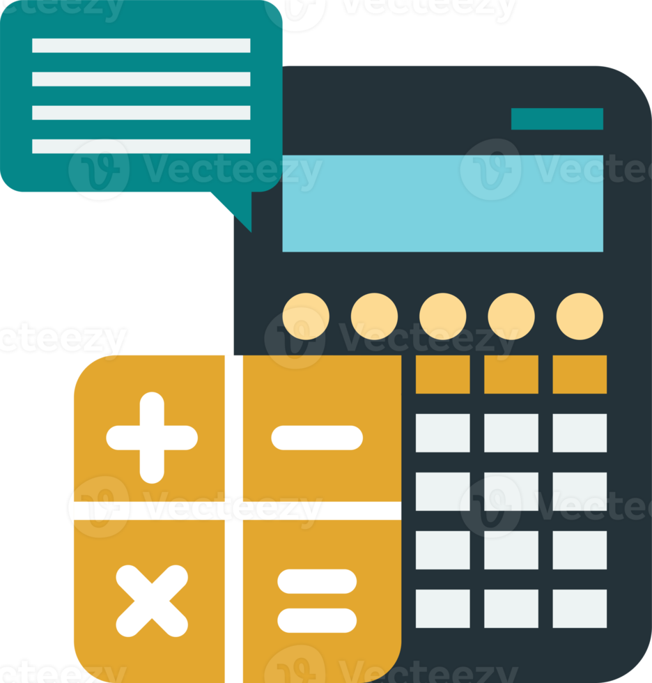 calculator and tax illustration in minimal style png