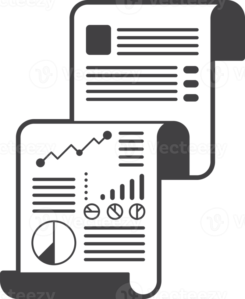 Reports and statistics illustration in minimal style png