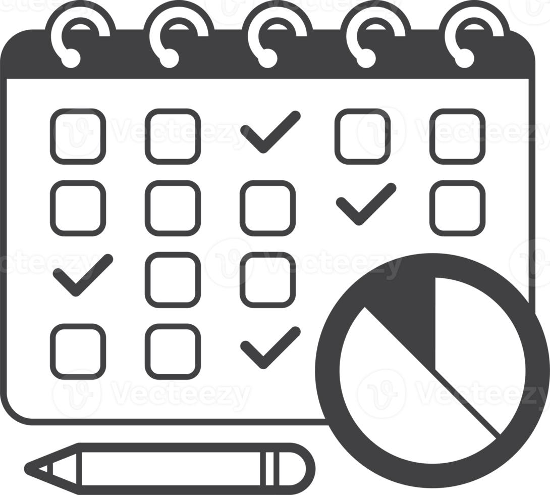 calendar and graph illustration in minimal style png