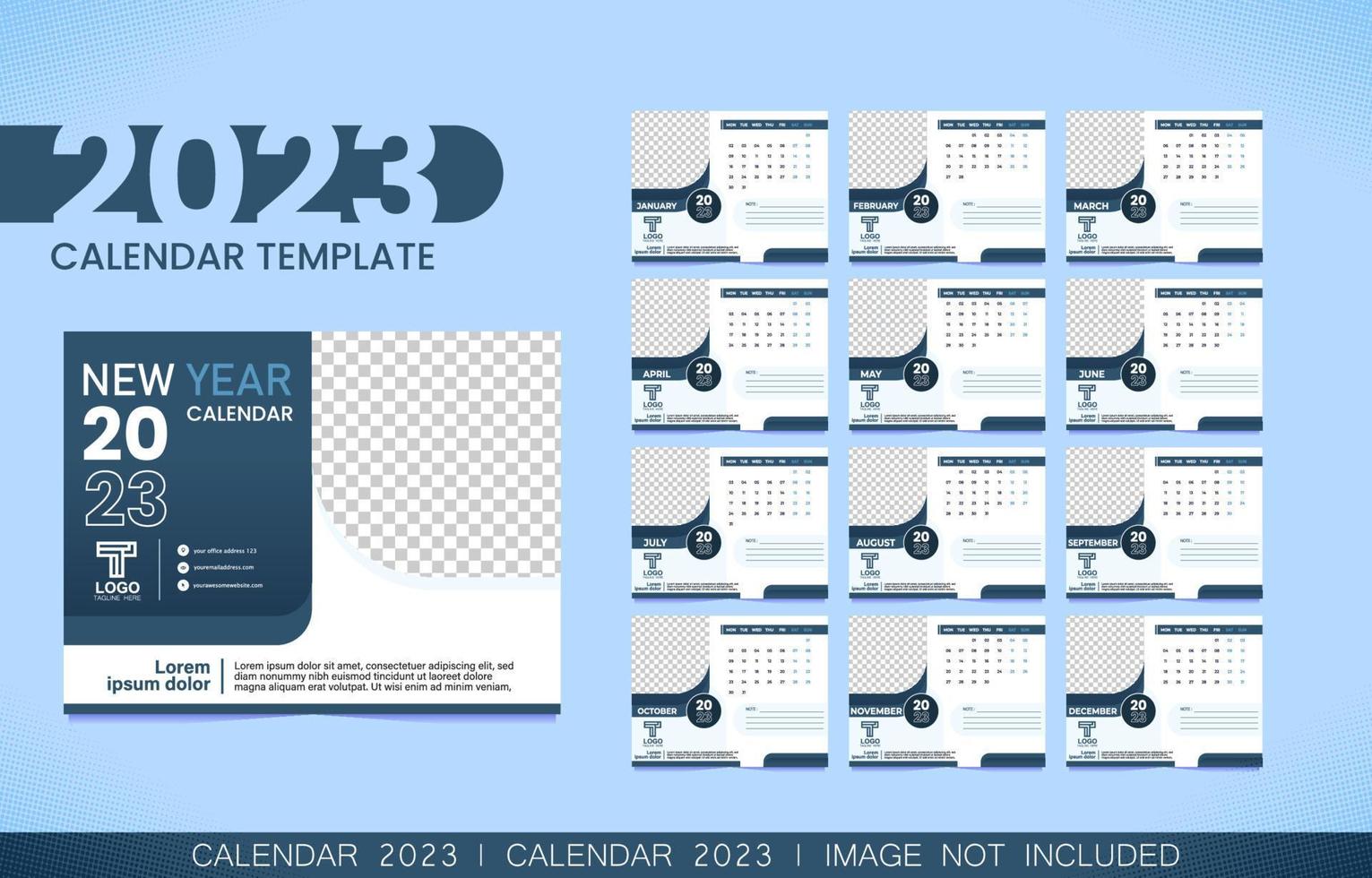 Formal Calendar 2023 Template vector