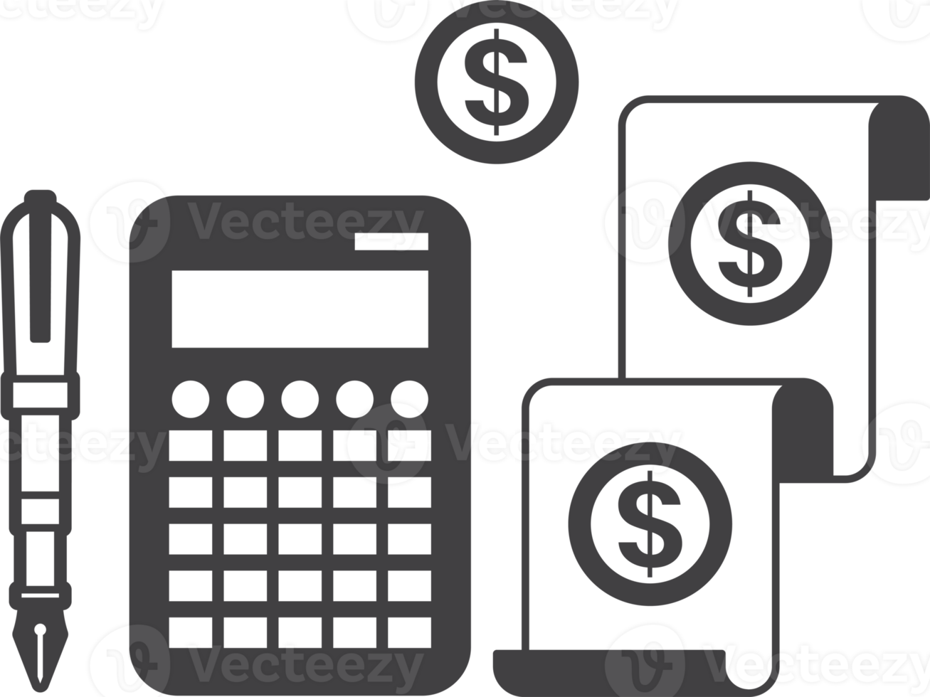 calculator illustration in minimal style png