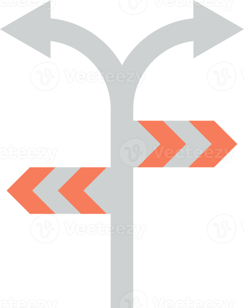 road junction sign illustration in minimal style png