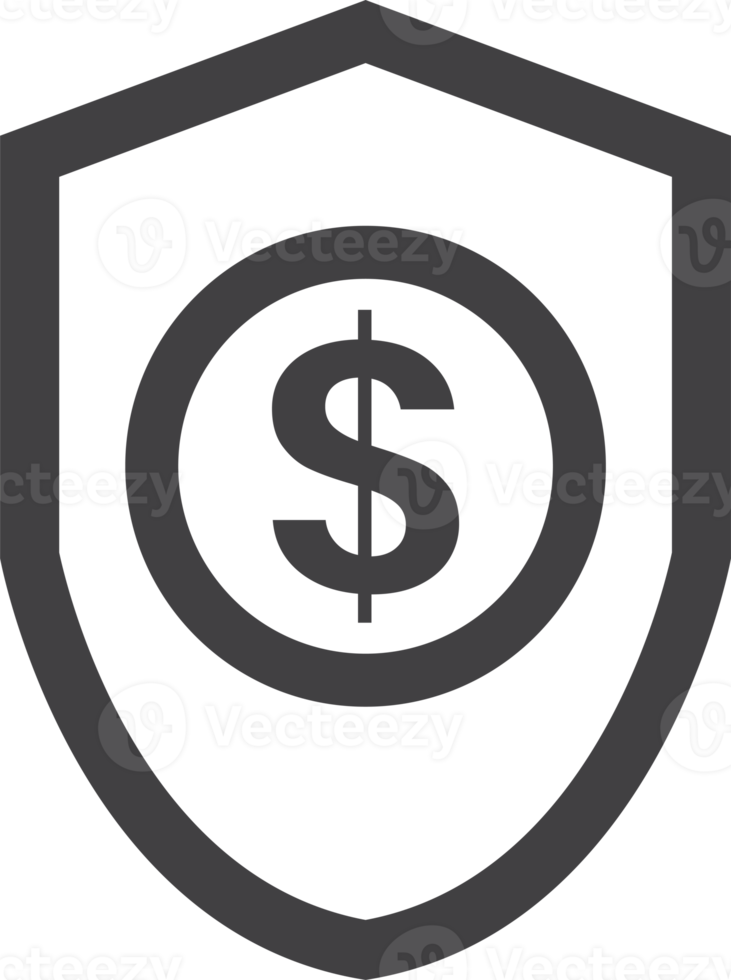 shield and money illustration in minimal style png