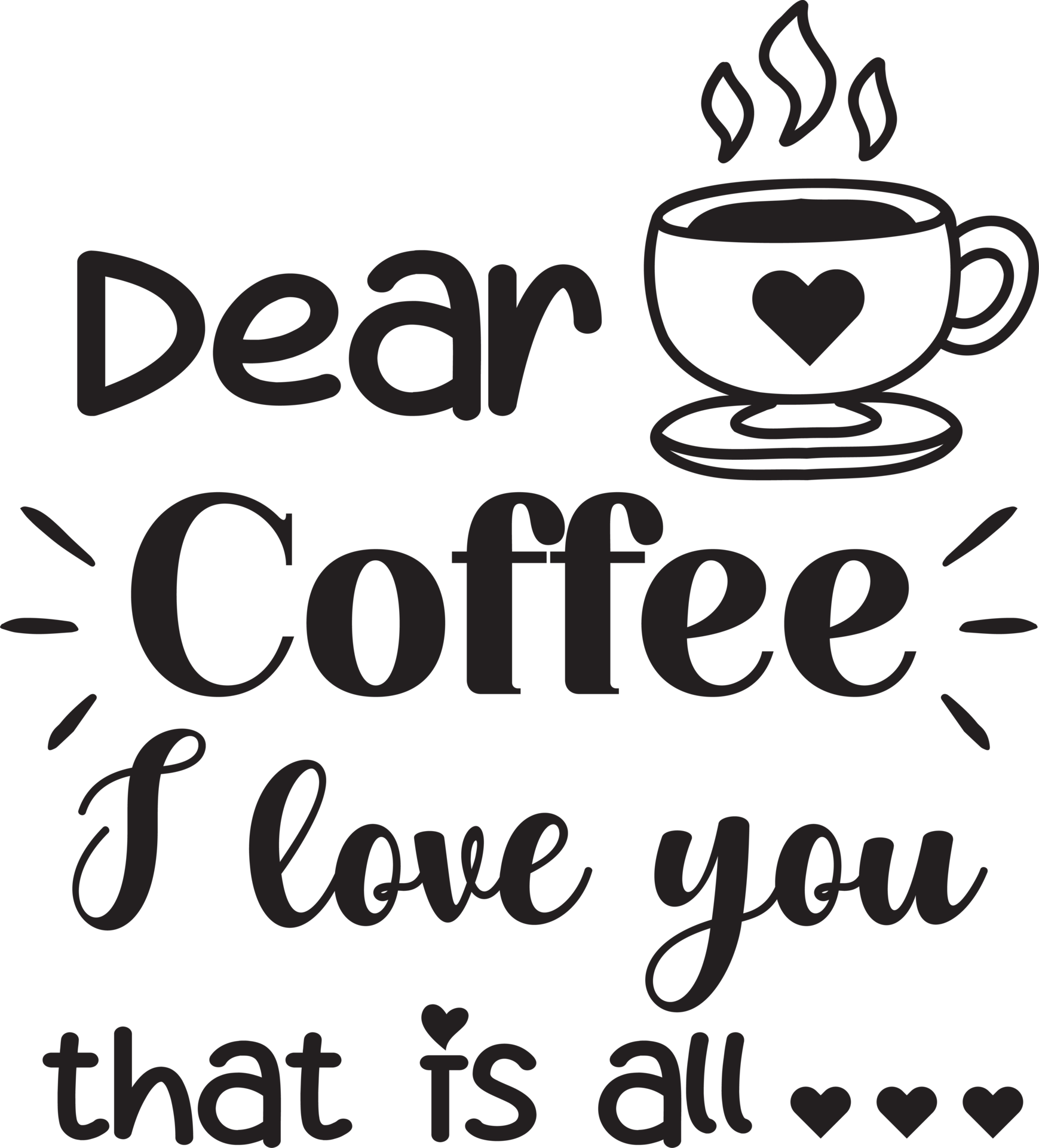 kaffee ist eine umarmung in einer tassenbeschriftung und