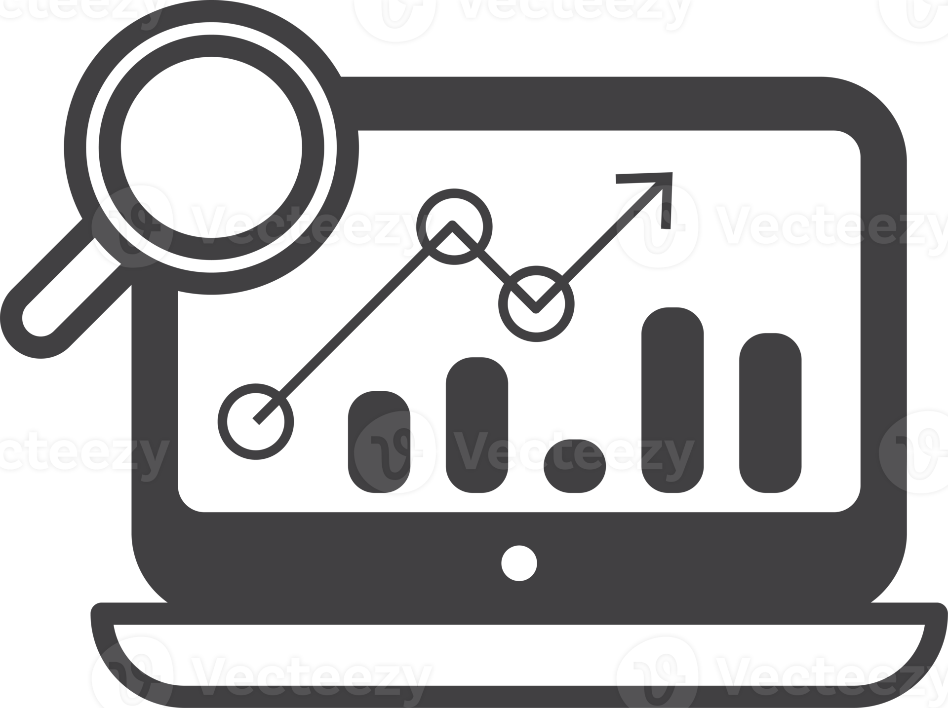 graph and laptop illustration in minimal style 13395433 PNG