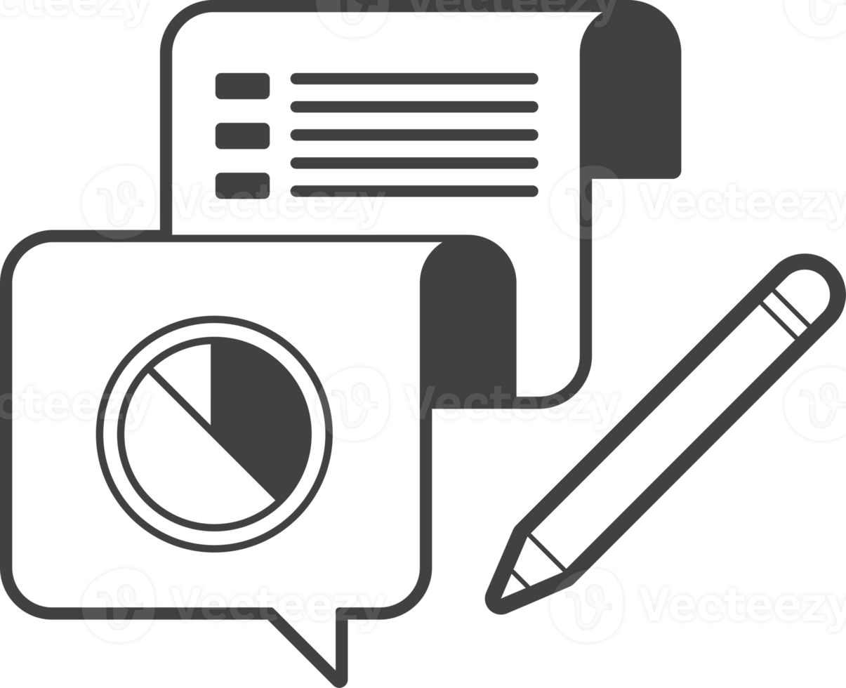 statistical graph and pencil illustration in minimal style png