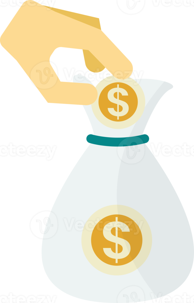 hand and money illustration in minimal style png