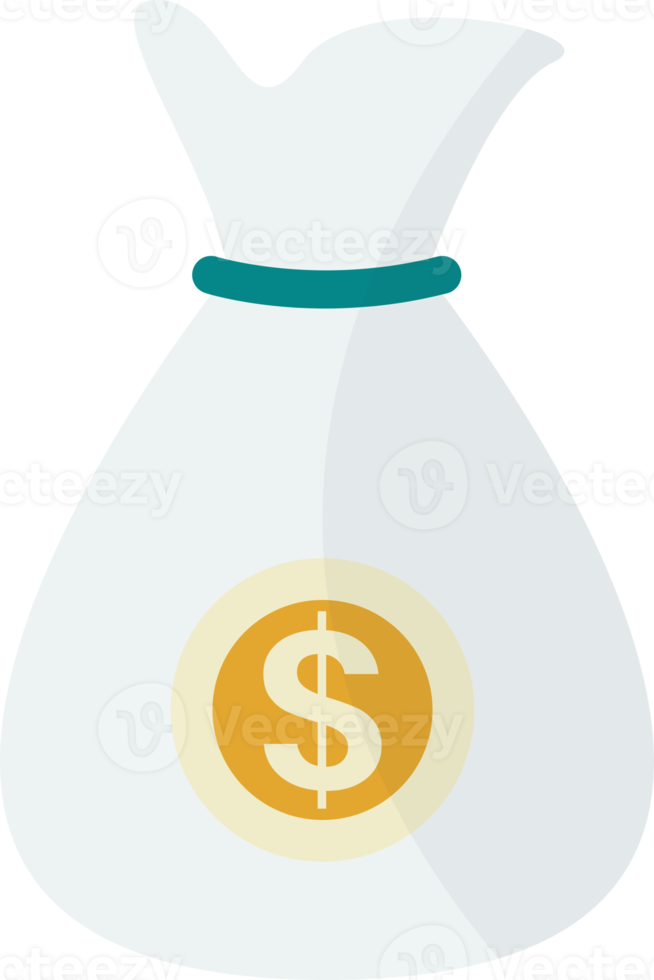 money bag illustration in minimal style png