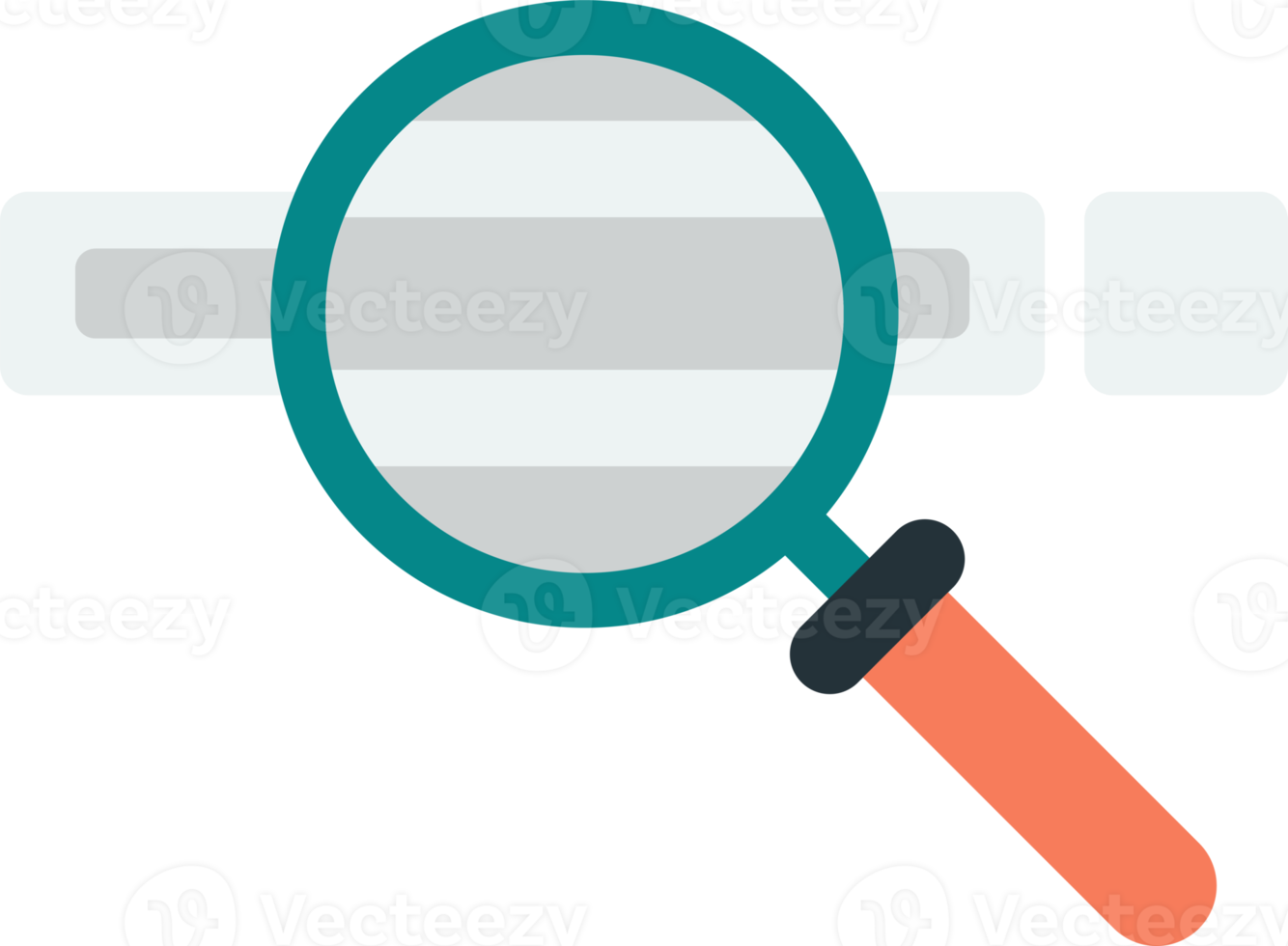 Search bar and magnifying glass illustration in minimal style png