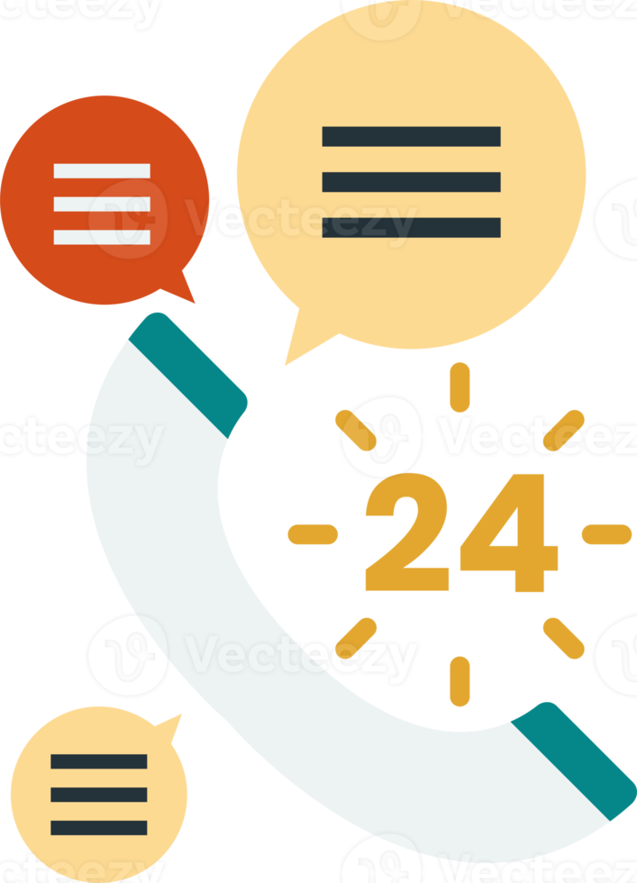 24 hour call center illustration in minimal style png