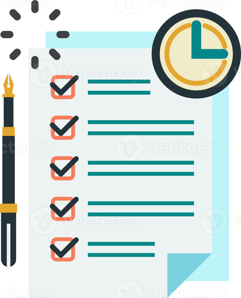 checklist report illustration in minimal style png