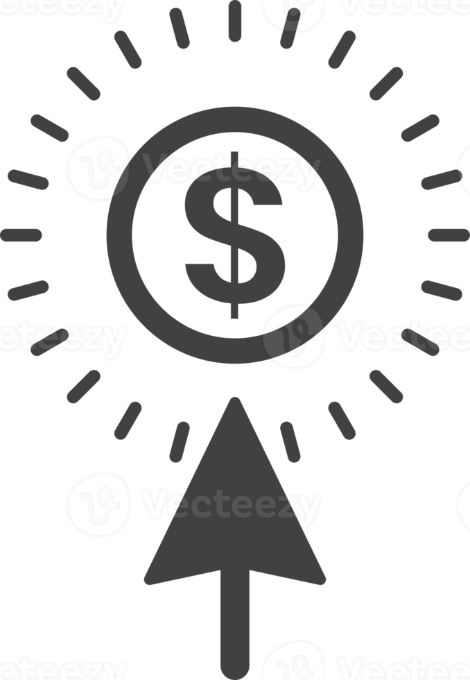 Geld- und Cursorillustration im minimalen Stil png