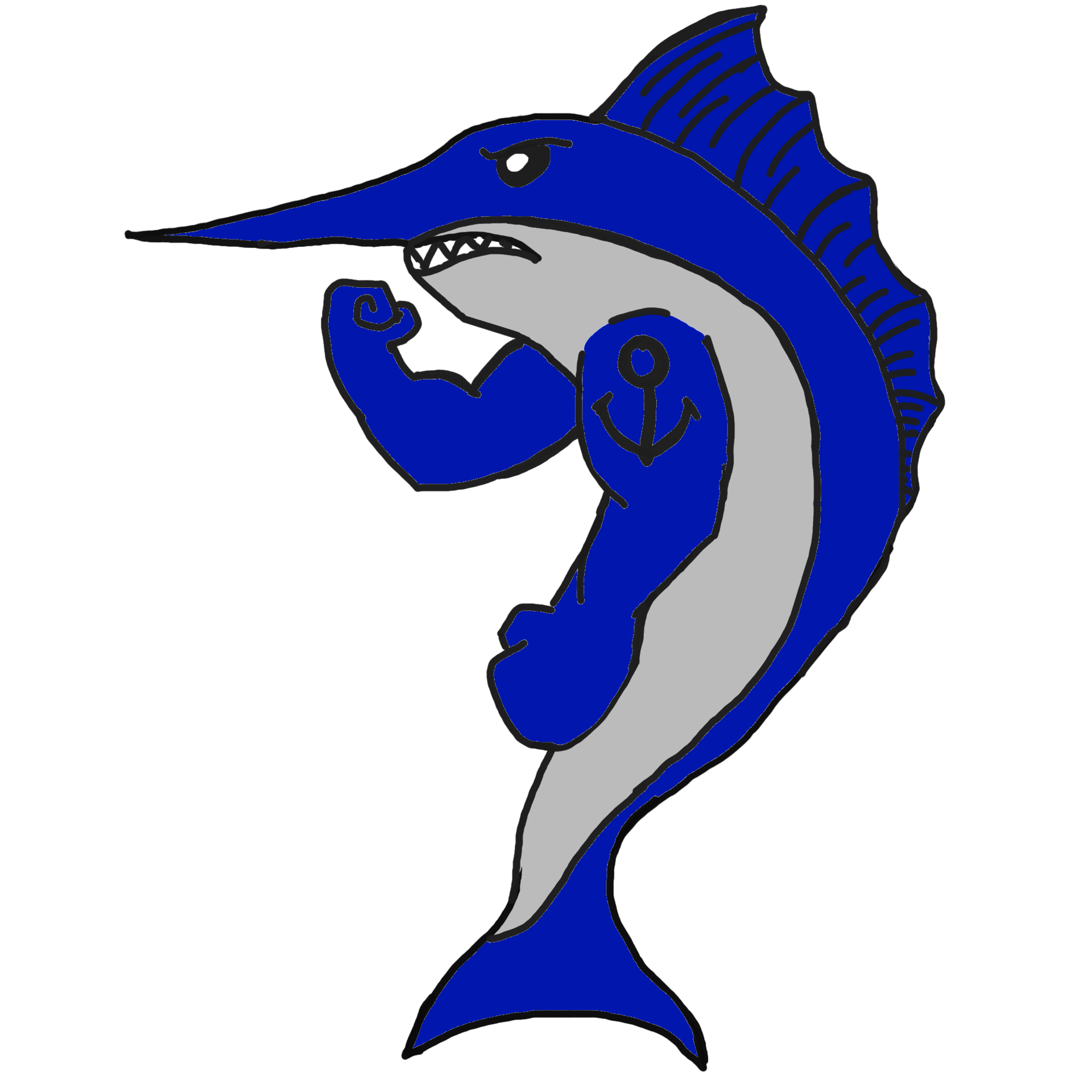 muscolare mare animale cartone animato - Marlin pesce 13395645 PNG